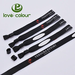 Popular custom logo polyester fabric cloth wristband for music event