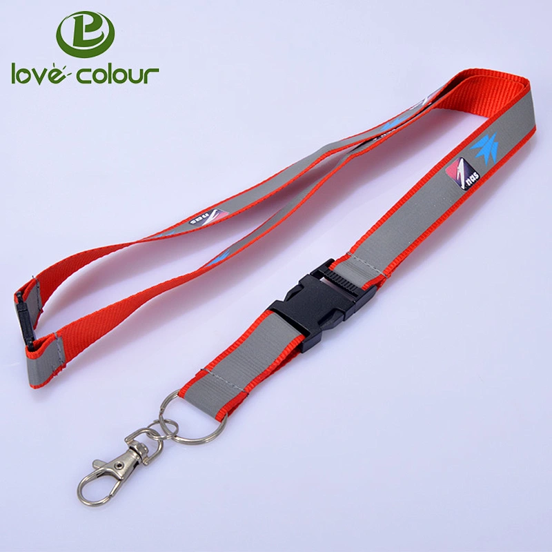 Custom polyester glow in the dark lanyard with reflective strap
