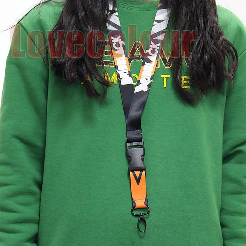 Custom heat transfer sublimation ribbon printed soft polyester lanyard strap and id card