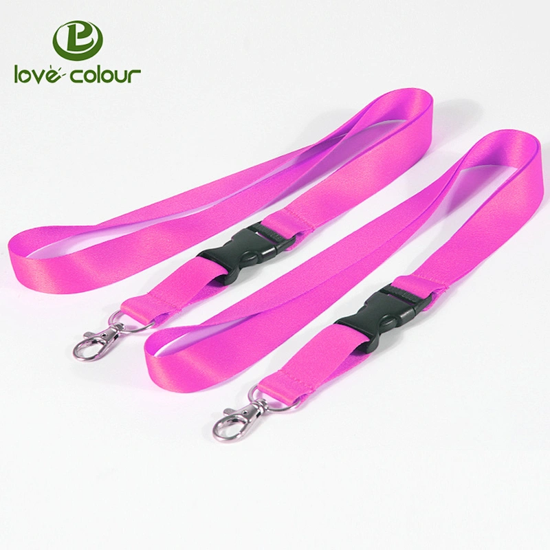 Custom logo polyester blank red lanyard keychain strap