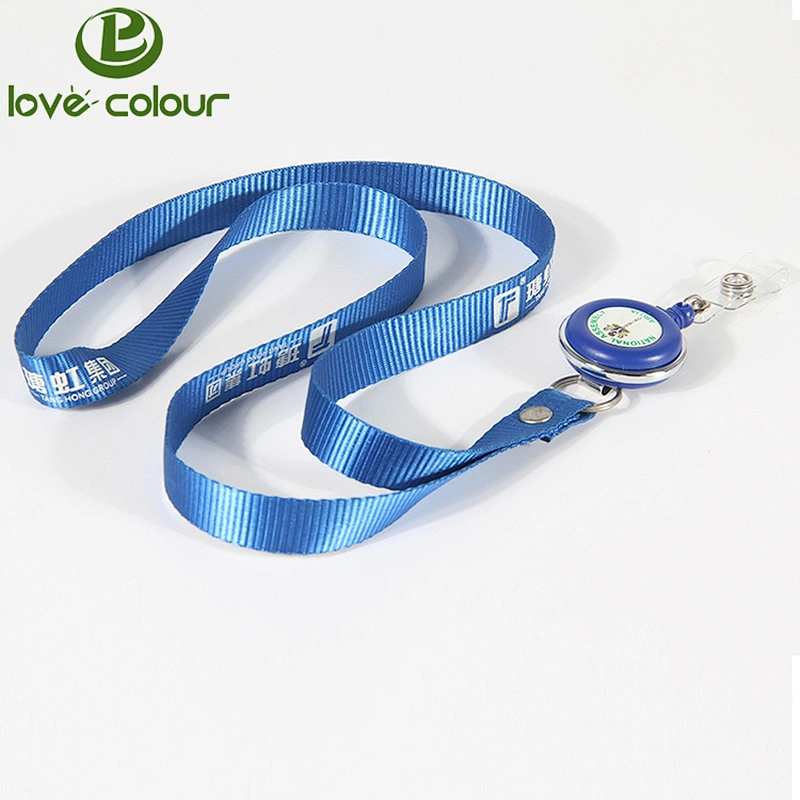 Custom working retractable id card badge holder lanyard strap