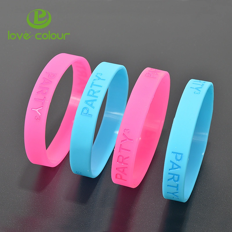 Inspirational Silicone Wristbands Rubber Band Bracelets with Debossed Logo
