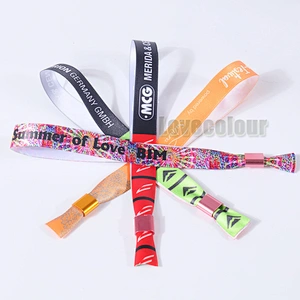 Custom colorful printed Satin Ribbon Wrist Band For Your Event