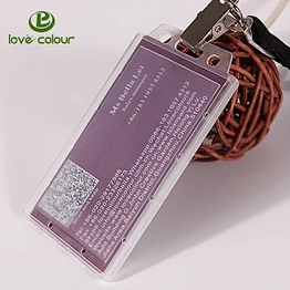 Customized bulk transparent hard business plastic card holder