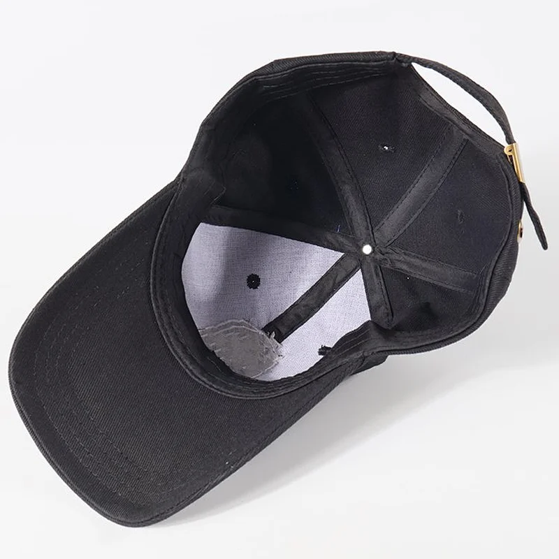 Good quality factory promotion black baseball caps for wholesale