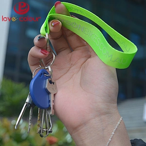 Custom short nylon Keychain Strap And Split Ring