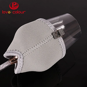 Fashion custom neoprene wine glass cup cooler holder with lanyard