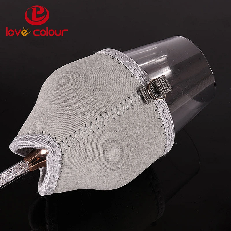 Fashion custom neoprene wine glass cup cooler holder with lanyard