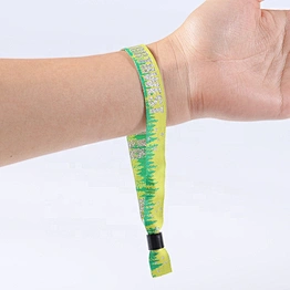 Embroidered wristbands With Plastic Closure Lock Cheap embroidery woven wristband