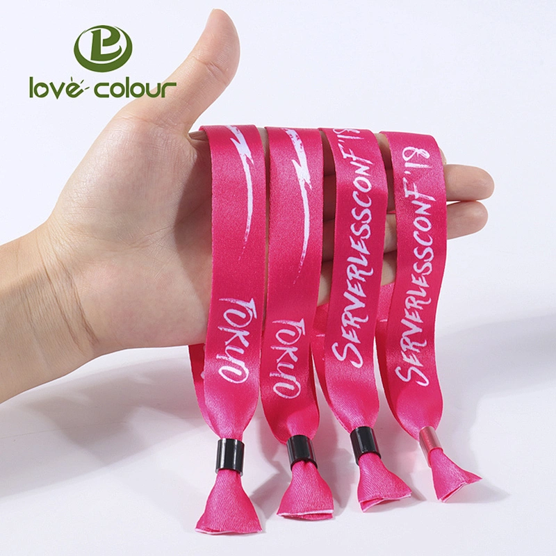 Hot sale custom printed adjustable festival entrance ticket fabric wristbands