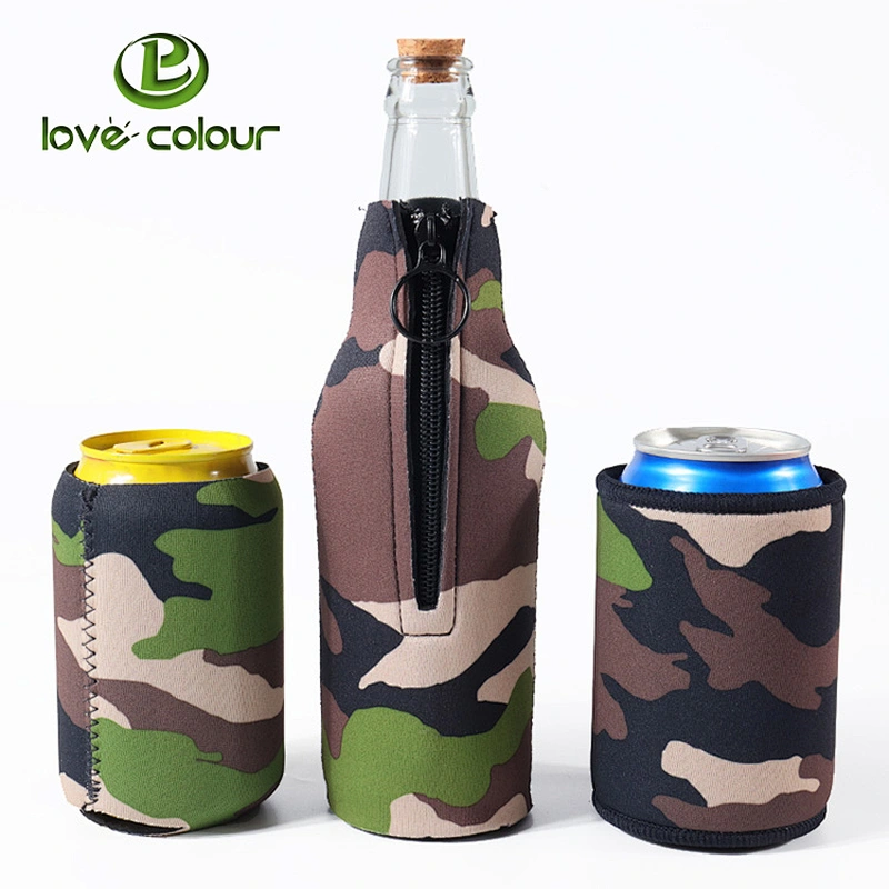 Custom Neoprene Full Color Beer Can Bottle Cooler Sleeve Cover Bag