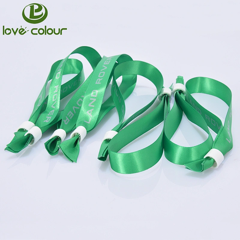Popular custom christmas festival fabric wristband with one way sliding lock