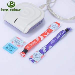 Polyester Custom One Time Use RFID Fabric Woven Wristband LF/HF/UHF Festival Wristband RFID for Events/Concert/Party