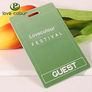 Custom plastic identification id card in red color for festival event