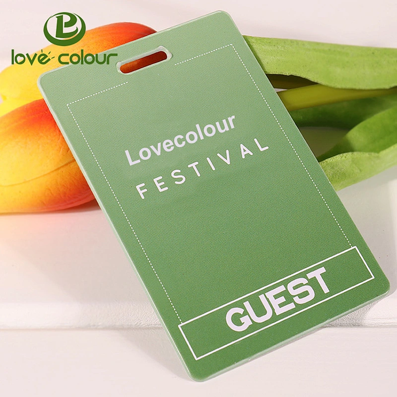 Custom plastic identification id card in red color for festival event