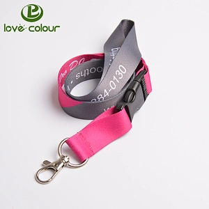Custom fashion polyester ribbon lanyard strap
