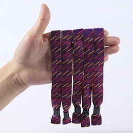 Wholesale Fabric Wrist Band Polyester Festival Wristband Custom