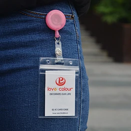 Factory direct sale custom design soft pvc badge holders/business id card holder