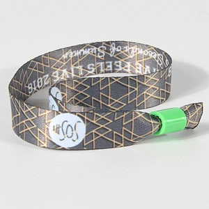 Hot sale custom printed adjustable festival entrance ticket fabric wristbands