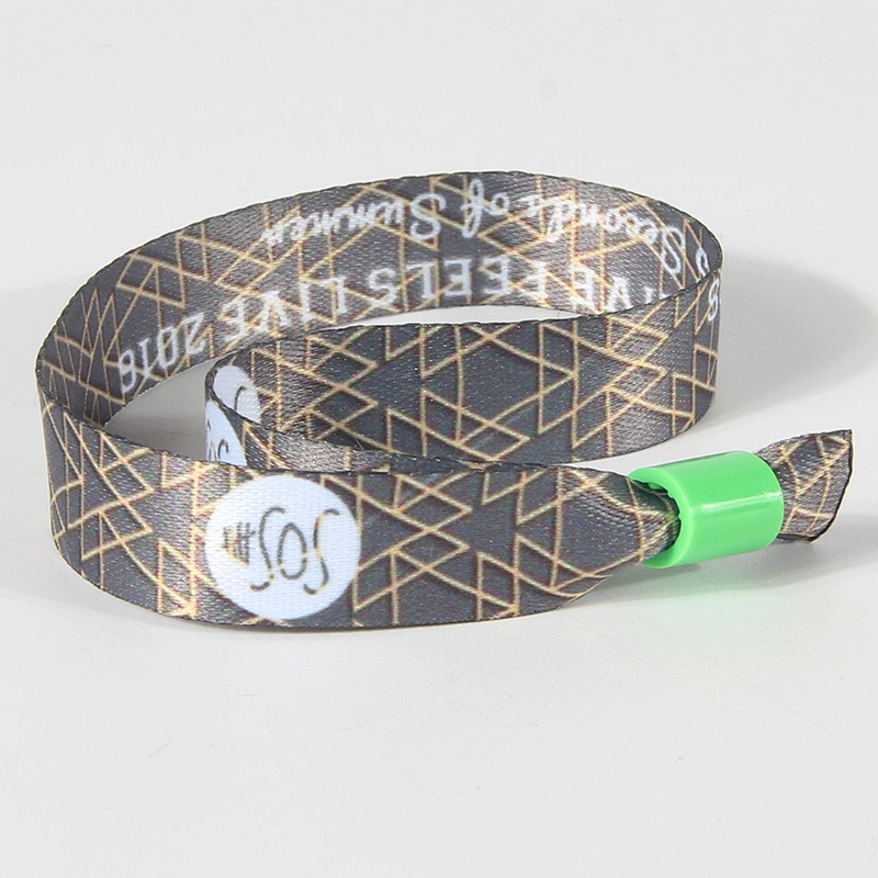 Hot sale custom printed adjustable festival entrance ticket fabric wristbands