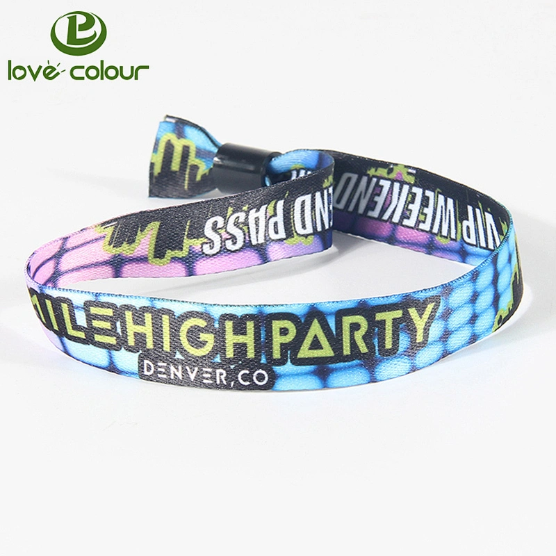 Polyester sublimated wristband with a security toggle for promotional gift