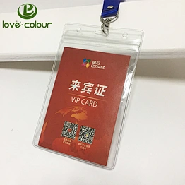 Factory supply transparent Clear PVC soft card holder cover for visitor
