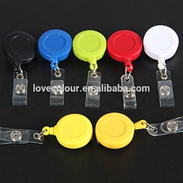 High quality custom different solid color plastic badge reel with epoxy logo