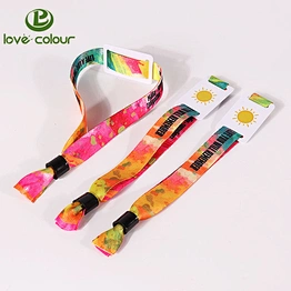 Custom Polyester Colorful Printing Wrist Band Bracelet with RFID For Party Ticket