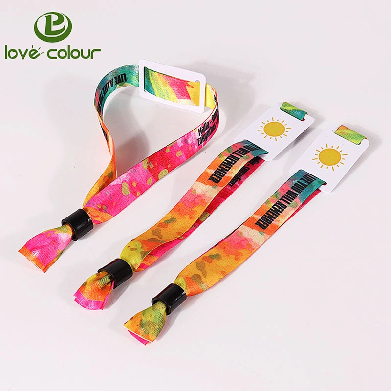 Custom Polyester Colorful Printing Wrist Band Bracelet with RFID For Party Ticket