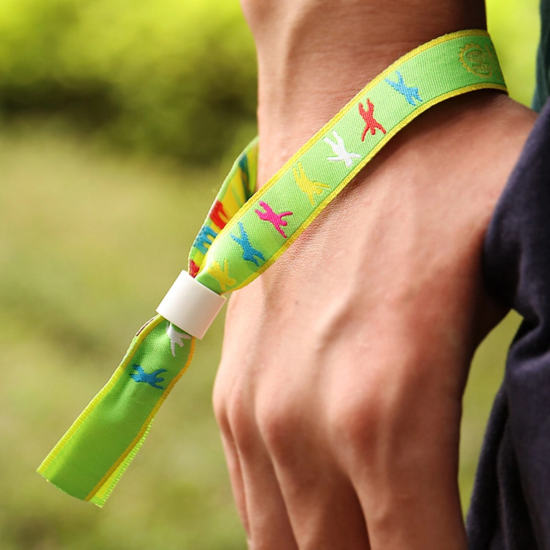 Custom fabric wrist band for event / festival woven wristband