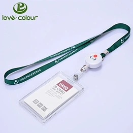 Transparent acrylic rigid upright ID card holder pouch with strap