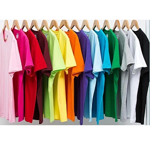 Wholesale bulk white promotional custom printed cotton polyester tshirts for men