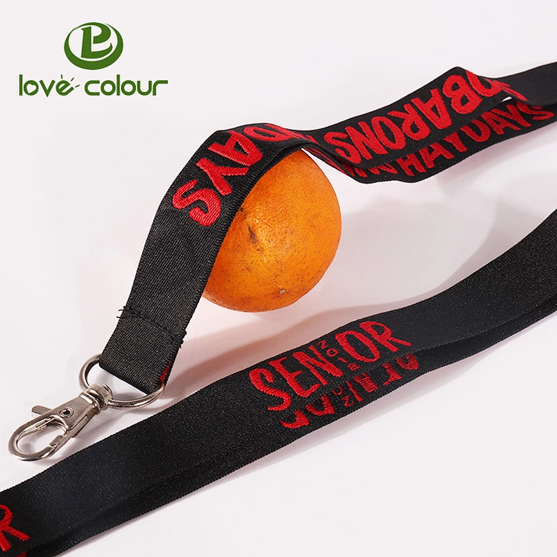 Polyester custom logo woven keyring lanyard strap for events