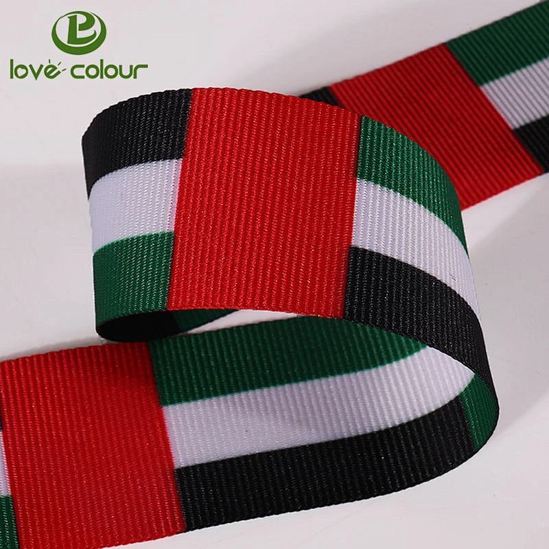 Polyester printing grosgrain ribbon custom with your logo