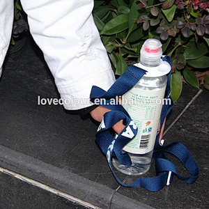 Cute functional polyester lanyard water bottle carrying strap
