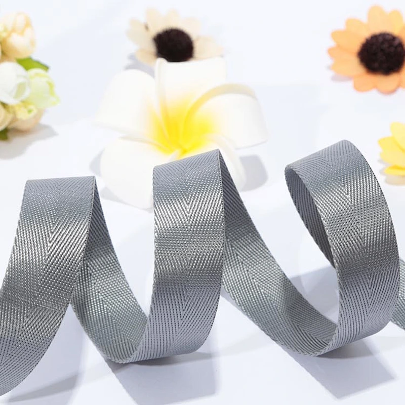 Nylon custom thick silver ribbon