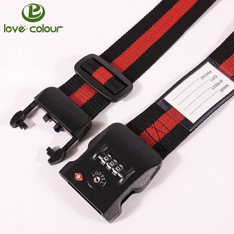 Customized Polyester Travel Suitcase Belt Luggage Straps With Tsa Lock