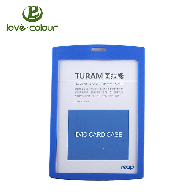 Custom vertical access plastic PP student id cards holder in different colors