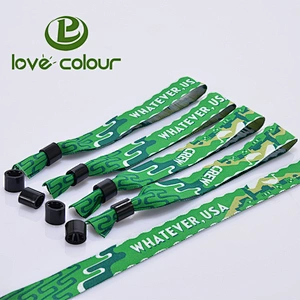 Custom polyester fabric wristband/Woven thread bracelet for wedding gift