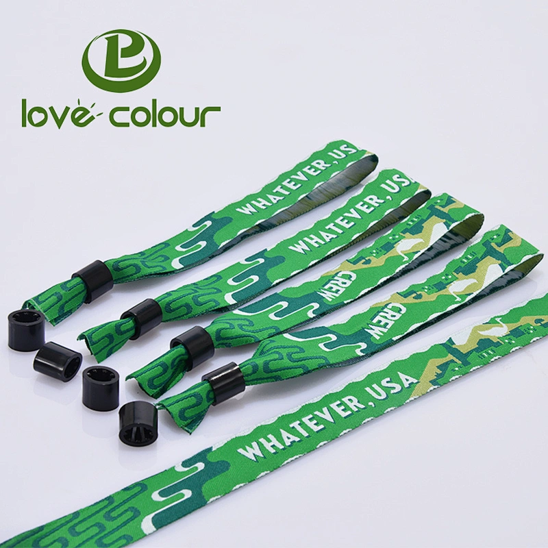 Custom polyester fabric wristband/Woven thread bracelet for wedding gift