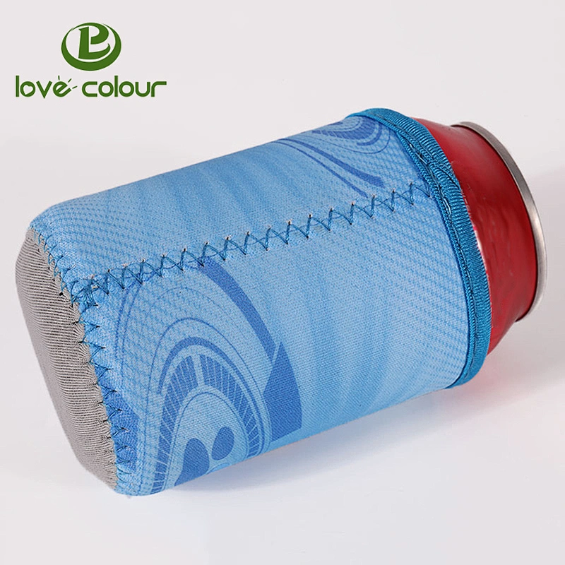 Custom Printing Cartoon Neoprene Material Stubby Holder with OverLock
