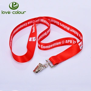Customized polyester red lanyards roll with company name
