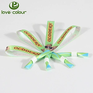 Factory Custom Satin Wristband Ribbon Printing Logo polyester Bracelet for Events