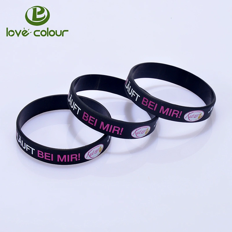 Custom Washable Extremely Durable 100% silicone rubber bracelet wrist band