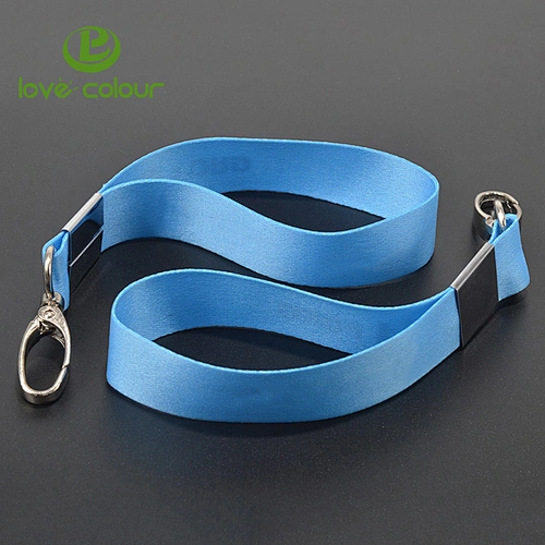 Custom polyester short carabiner key chain lanyard for wholesale