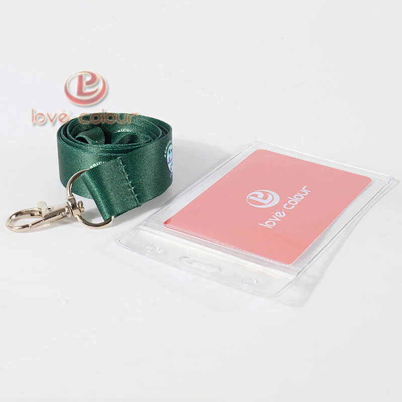 Factory custom cute plastic ID card holder for sale with lanyard