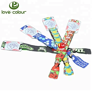 Polyester Custom One Time Use RFID Fabric Woven Wristband LF/HF/UHF Festival Wristband RFID for Events/Concert/Party