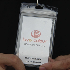 Custom Transparent PVC Card Holder for Business Meeting