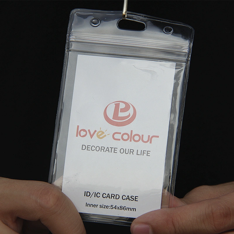 Custom Transparent PVC Card Holder for Business Meeting