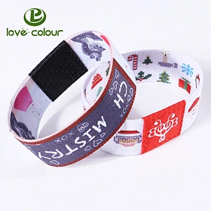 Polyester Sublimation Printed Colorful Reusable Elastic Wristband for Promotion